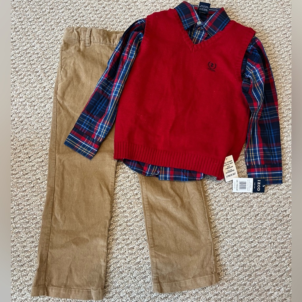 Izod boys 3 piece set- size 7- new with tags